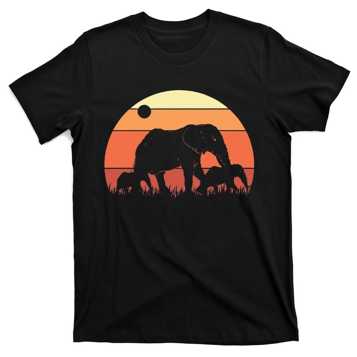 Africa Zoo Keeper Animal Family Retro Elephant T-Shirt