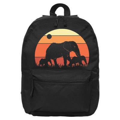 Africa Zoo Keeper Animal Family Retro Elephant 16 in Basic Backpack