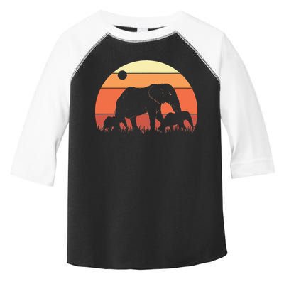 Africa Zoo Keeper Animal Family Retro Elephant Toddler Fine Jersey T-Shirt