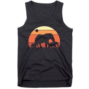 Africa Zoo Keeper Animal Family Retro Elephant Tank Top