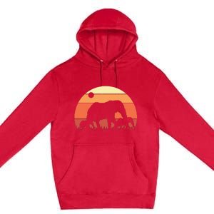 Africa Zoo Keeper Animal Family Retro Elephant Premium Pullover Hoodie