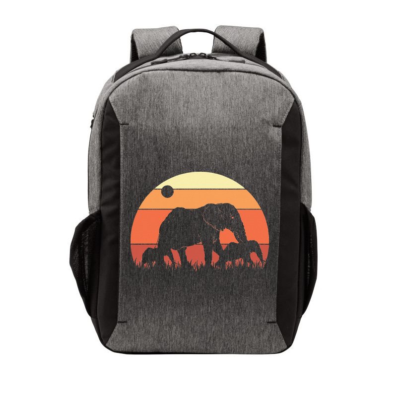 Africa Zoo Keeper Animal Family Retro Elephant Vector Backpack