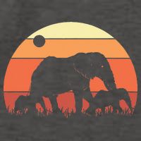 Africa Zoo Keeper Animal Family Retro Elephant Vector Backpack