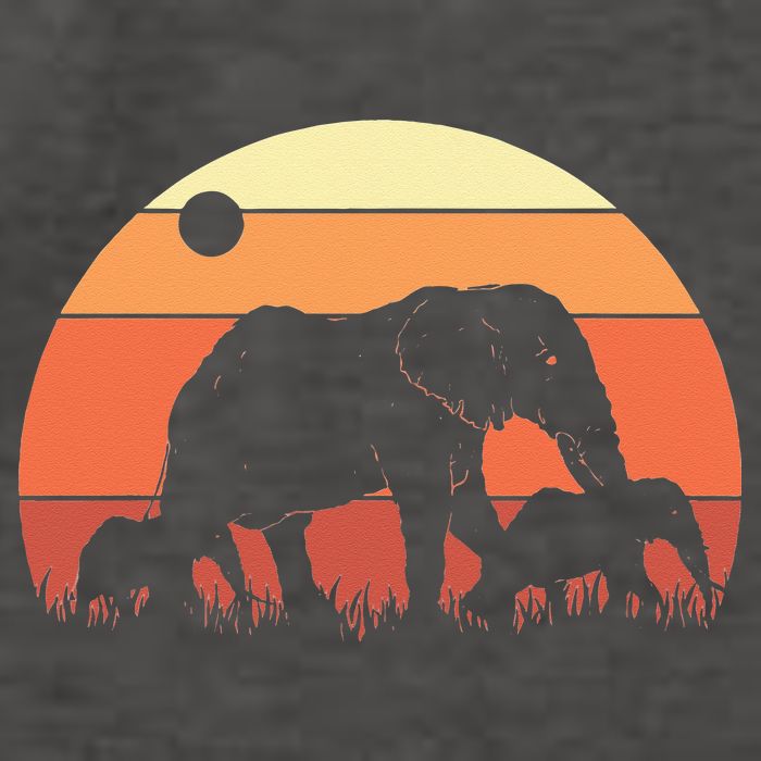Africa Zoo Keeper Animal Family Retro Elephant Vector Backpack