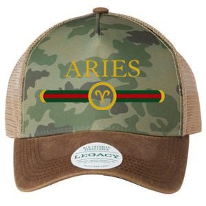 Aries zodiac March april birthday Graphic art Aries sign Legacy Tie Dye Trucker Hat