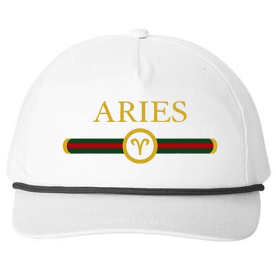 Aries zodiac March april birthday Graphic art Aries sign Snapback Five-Panel Rope Hat