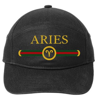 Aries zodiac March april birthday Graphic art Aries sign 7-Panel Snapback Hat