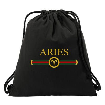 Aries zodiac March april birthday Graphic art Aries sign Drawstring Bag
