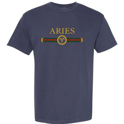 Aries Zodiac March April Birthday Graphic Art Aries Sign Garment-Dyed Heavyweight T-Shirt