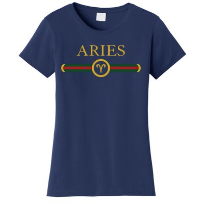 Aries Zodiac March April Birthday Graphic Art Aries Sign Women's T-Shirt