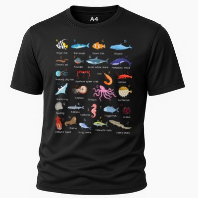 A Z Ocean Life Exploration Sea Creatures Alphabet Performance Shirt