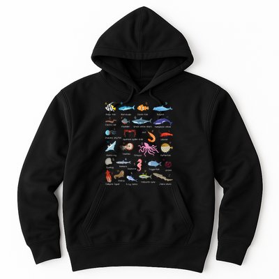 A Z Ocean Life Exploration Sea Creatures Alphabet Hoodie