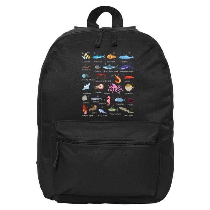 A Z Ocean Life Exploration Sea Creatures Alphabet 16 in Basic Backpack