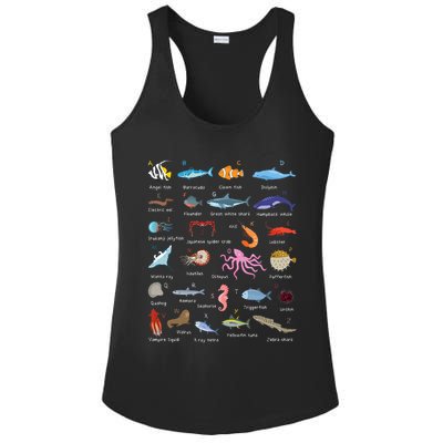 A Z Ocean Life Exploration Sea Creatures Alphabet Ladies PosiCharge Competitor Racerback Tank