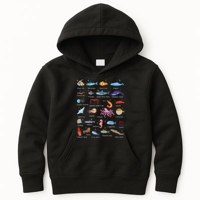 A Z Ocean Life Exploration Sea Creatures Alphabet Kids Hoodie