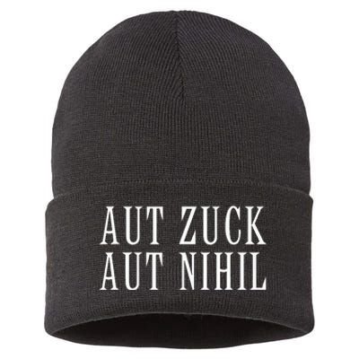 All Zuck Or All Nothing In Latin Aut Zuck Aut Nihil Sustainable Knit Beanie