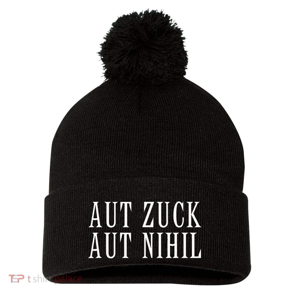 All Zuck Or All Nothing In Latin Aut Zuck Aut Nihil Pom Pom 12in Knit Beanie