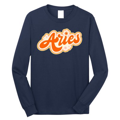 Aries Zodiac Retro Birthday Long Sleeve Shirt