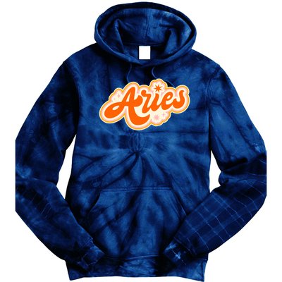 Aries Zodiac Retro Birthday Tie Dye Hoodie