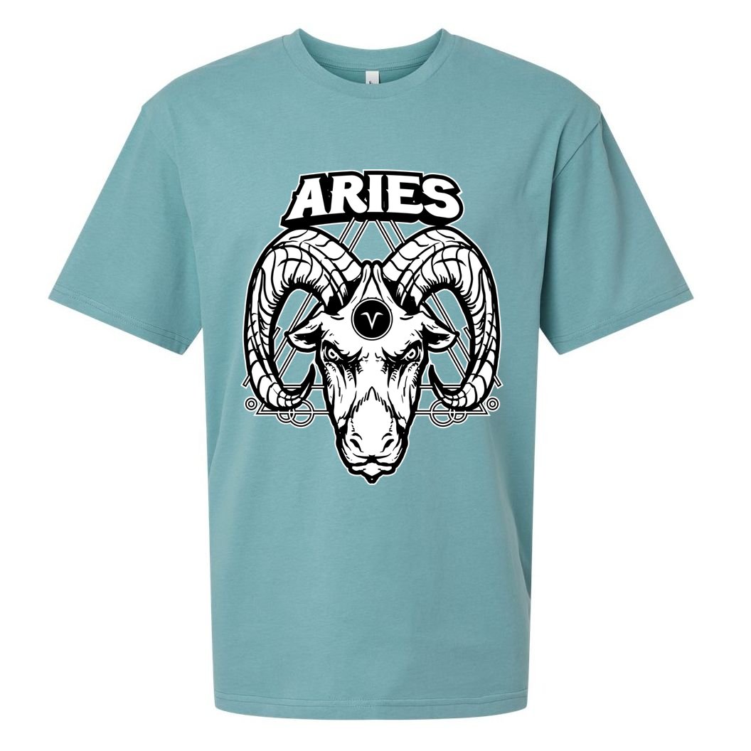 Aries Zodiac Sign Horoscope Symbols Astrology Gift Sueded Cloud Jersey T-Shirt