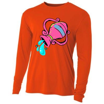 Aquarius Zodiac Sign January February Horoscope Gift Cooling Performance Long Sleeve Crew