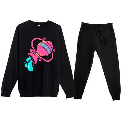 Aquarius Zodiac Sign January February Horoscope Gift Premium Crewneck Sweatsuit Set