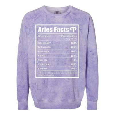 Aries Zodiac Sign Fun Facts Shirts Men Women Birthday Aries Colorblast Crewneck Sweatshirt