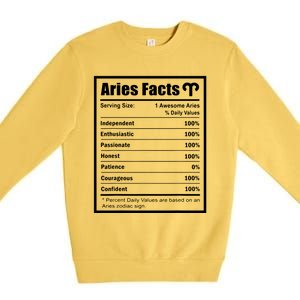 Aries Zodiac Sign Fun Facts Shirts Men Women Birthday Aries Premium Crewneck Sweatshirt