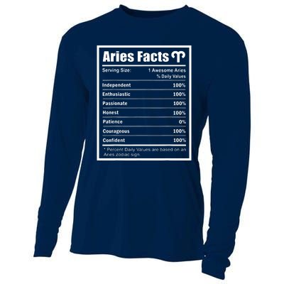 Aries Zodiac Sign Fun Facts Shirts Men Women Birthday Aries Cooling Performance Long Sleeve Crew