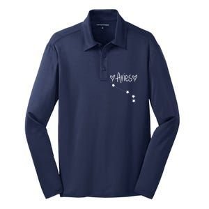 Aries Zodiac Sign Horoscope Astrology March April Birthday Silk Touch Performance Long Sleeve Polo