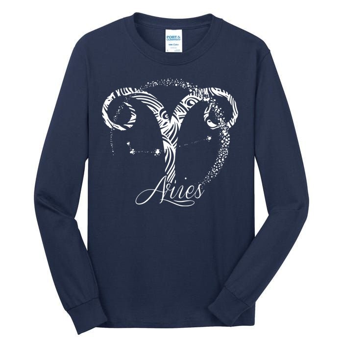 Aries Zodiac Sign March April Birthday Horoscope Tall Long Sleeve T-Shirt