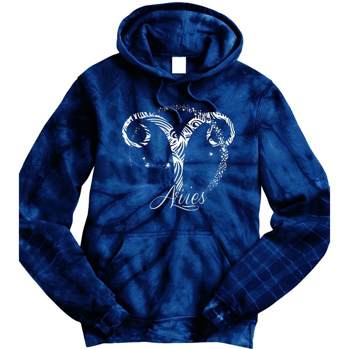 Aries Zodiac Sign March April Birthday Horoscope Tie Dye Hoodie