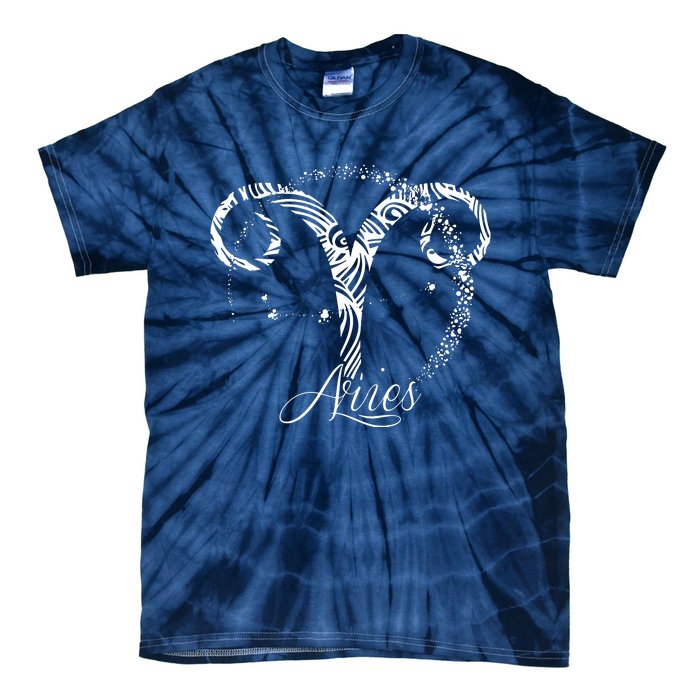 Aries Zodiac Sign March April Birthday Horoscope Tie-Dye T-Shirt