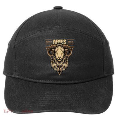 Aries Zodiac Sign Symbol Astrology Dates 7-Panel Snapback Hat