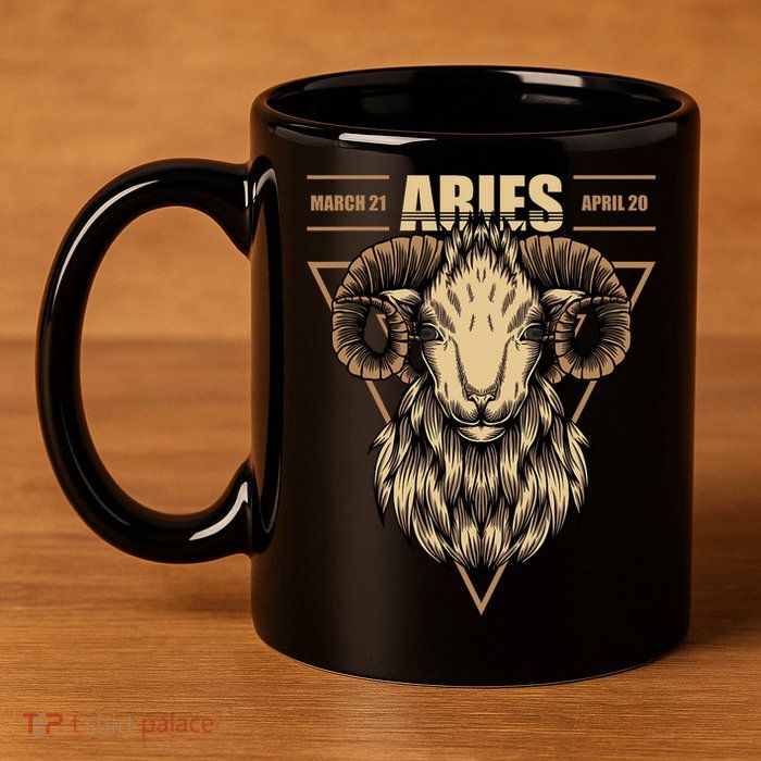 Aries Zodiac Sign Symbol Astrology Dates 11oz C Handle Ceramic Mug