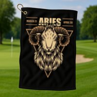 Aries Zodiac Sign Symbol Astrology Dates Golf Towel
