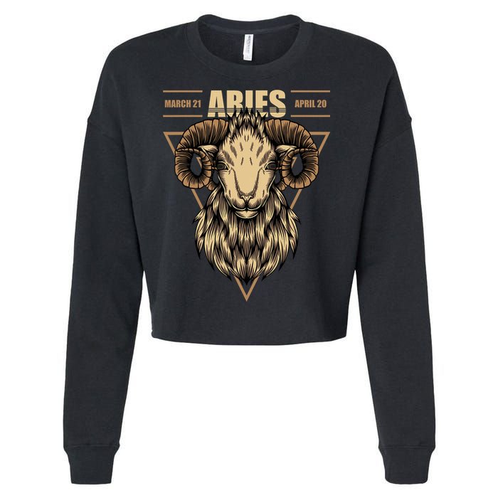 Aries Zodiac Sign Symbol Astrology Dates Cropped Pullover Crew