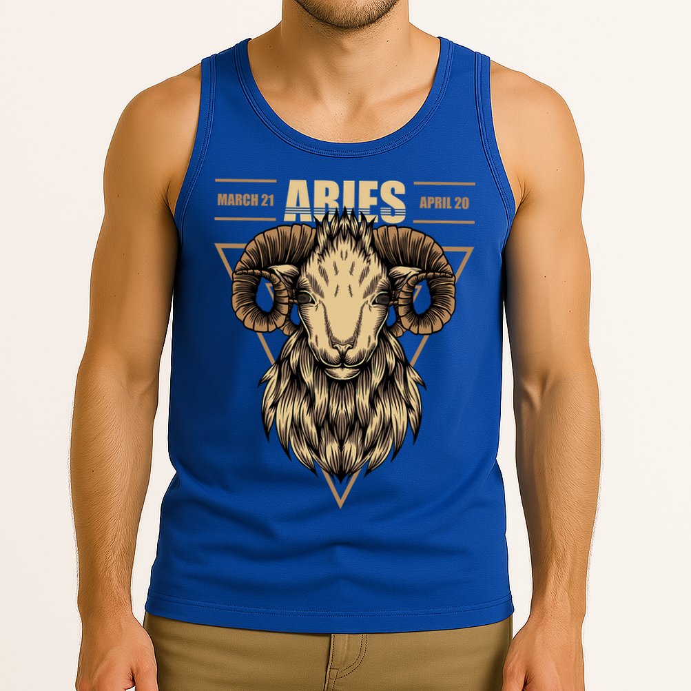 Aries Zodiac Sign Symbol Astrology Dates Tank Top