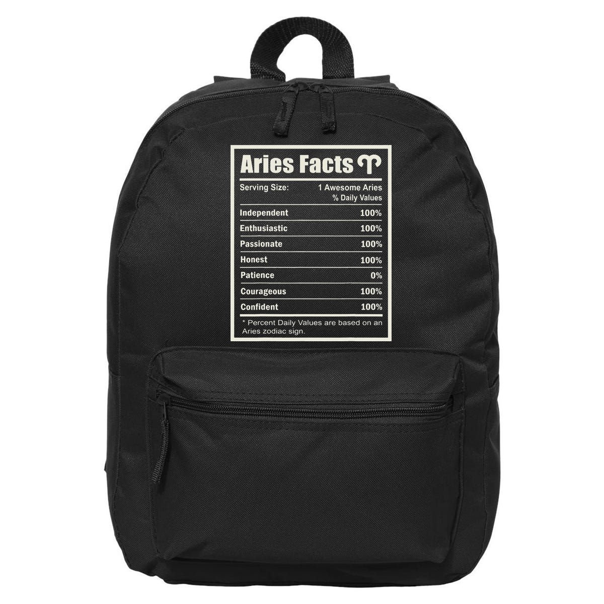 Aries Zodiac Sign Fun Facts Wo Birthday Aries 16 in Basic Backpack