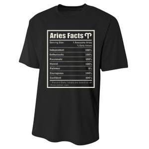 Aries Zodiac Sign Fun Facts Wo Birthday Aries Performance Sprint T-Shirt