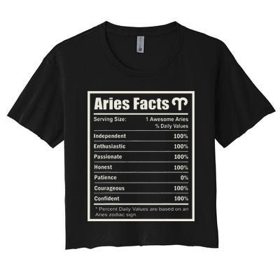 Aries Zodiac Sign Fun Facts Wo Birthday Aries Women's Crop Top Tee