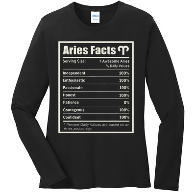 Aries Zodiac Sign Fun Facts Wo Birthday Aries Ladies Long Sleeve Shirt