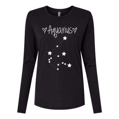 Aquarius Zodiac Sign Horoscope January February Birthday Womens Cotton Relaxed Long Sleeve T-Shirt