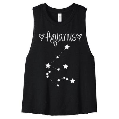 Aquarius Zodiac Sign Horoscope January February Birthday Women's Racerback Cropped Tank