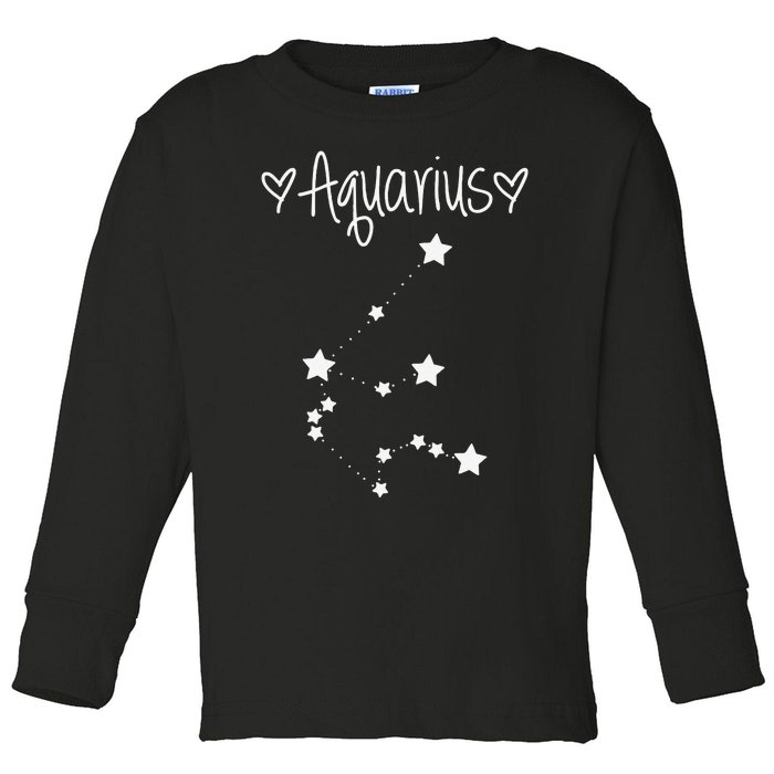 Aquarius Zodiac Sign Horoscope January February Birthday Toddler Long Sleeve Shirt