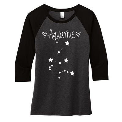 Aquarius Zodiac Sign Horoscope January February Birthday Women's Tri-Blend 3/4-Sleeve Raglan Shirt