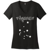 Aquarius Zodiac Sign Horoscope January February Birthday Women's V-Neck T-Shirt