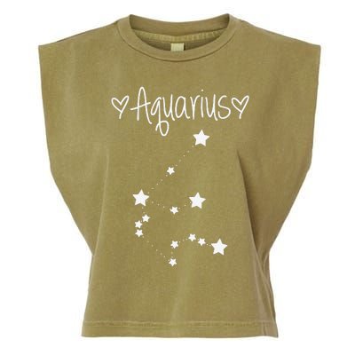 Aquarius Zodiac Sign Horoscope January February Birthday Garment-Dyed Women's Muscle Tee