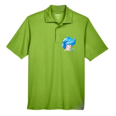 Aquarius Zodiac Sign Watercolor Illustration Men's Origin Performance Piqué Polo