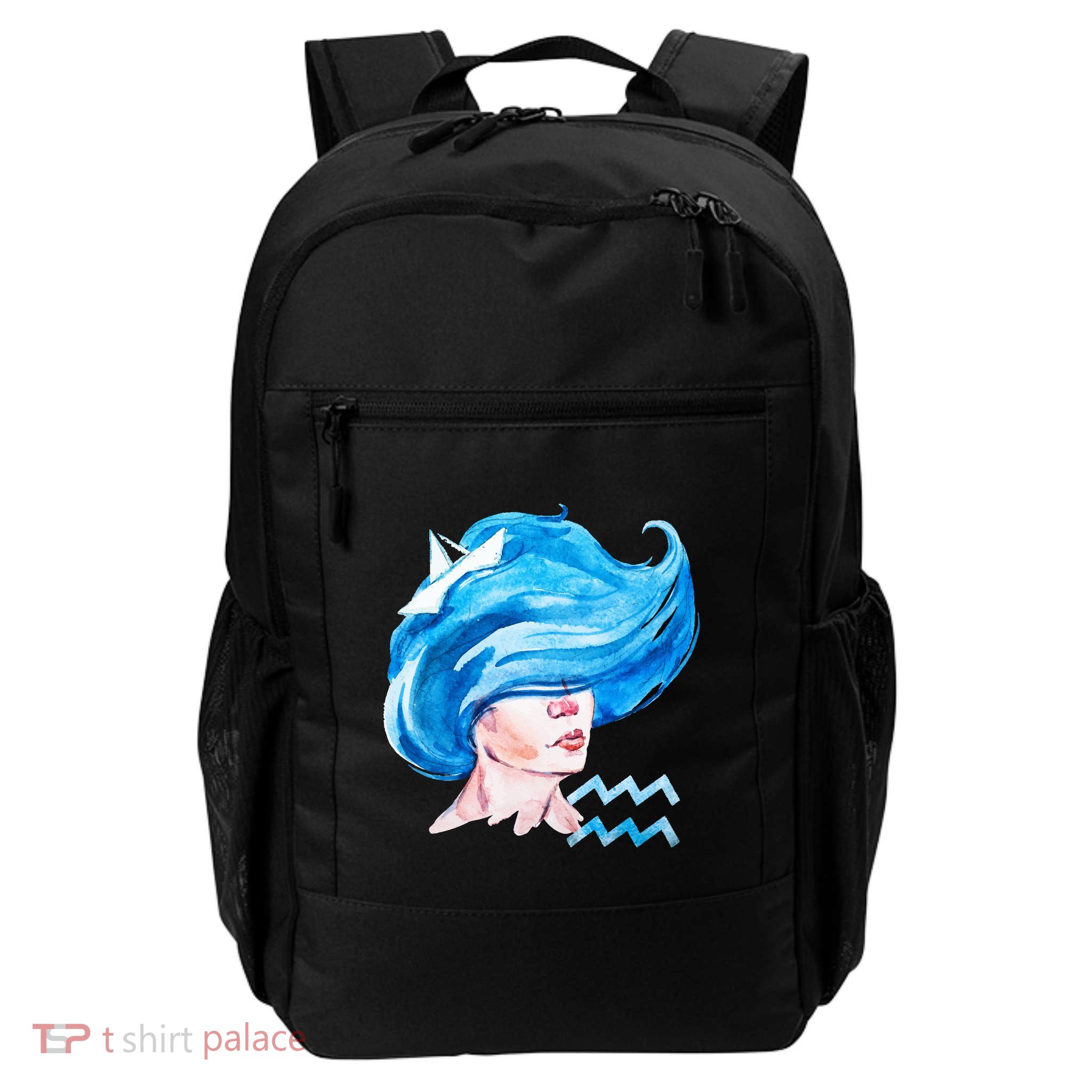 Aquarius Zodiac Sign Watercolor Illustration Backpack